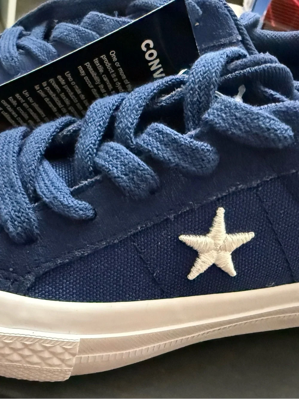 Converse Kids Navy Blue Canvas Lace-Up Sneakers